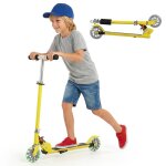 Trottinette pliable enfant 4 � 13 ans costway - 2 roues pu led clignotantes - 3 hauteurs ajustables - ...