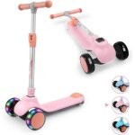 Bremtoy trottinette pliable rose pour enfants guidon rglable en hauteur 4 niveauxroues led cadeau pour ...