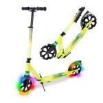 Trottinette pliable avec roues lumineuses lime - trottinettes pour enfants