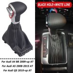 Trou - ligne blanche - automatique automatique pommeau de levier de vitesses pour audi a6 c6 a4 b8 a5 ...