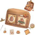 Trousse � crayons - capybara - grande capacit� - 17 accessoires - tissu naturel - zipp�e