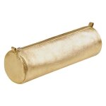 Trousse - clairefontaine - cuiris dore - ronde - zippe - cuir