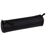 Trousse en cuir vritable - clairefontaine - cuirise - noir - zippe - mixte