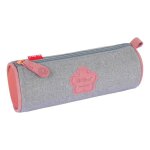 Trousse - kickers - girl - rose et gris - 1 compartiment - zippe - polyester