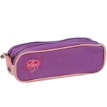 Trousse - kickers - i love - double compartiment - violet - enfant