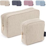Trousse de maquillage 2 petites trousses de maquillage pour sac � main pochette en velours c�tel� avec ...