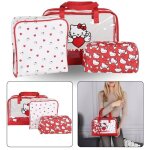 Trousse de maquillage - hello kitty - set de vanity case de voyage - 3 pices - rouge et blanc - adulte ...