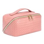 Trousse  maquillage - insfity - grande capacit - cuir pu - impermable - portable - rose