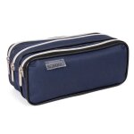 Trousse rectangulaire 3 compartiments bleu