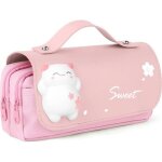 Trousse scolaire avec poigne sac  crayons portable pour filles sac  crayons double couche pochette ...