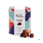 Truffes fantaisie aux brisures de macaron framboise - bo�te m�tal pop - boite m�tal de 250g