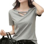 Tshirt femmetee shirt femme col en v � manches courtes �t�casual t - shirt femme chic et �l�gant au design ...