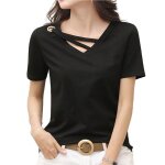 Tshirt femmetee shirt femme col en v � manches courtes �t�t - shirt femme chic et �l�gant au design unique ...