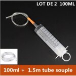 Tubes de seringues lot de 2 de 100 ml + 1. 5m de longueur en pvc tube souple seringue r�utilisable de ...