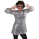 Tunique disco femme sequins - argent taille s - m