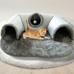 Tunnel pour chat centre dactivit�s pour chats jouets dexercice avec balle cabane de jeu interactive pour ...