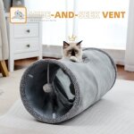 Tunnel pour chat - non spcifi - grand tunnel pliable - diamtre 30cm - longueur 67cm - avec boule suspendue ...
