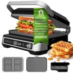 Turbotronic cg1w ? grill �lectrique 3 - en - 1 grill de contact avec plaques amovibles ? panini gaufrier ...