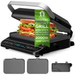 Turbotronic cg900 ? grill �lectrique 3 - en - 1 : gril de contact gaufrier & presse � panini ? ouverture ...