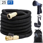 Tuyau darrosage - noir - 25ft - extensible - pulv�risation gun - arrosage de jardin