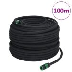 Tuyau d'arrosage - caoutchouc - 100 m - flexible - rsistant  l'usure - noir