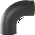 Tuyau chemine coude - kamino - flam - 90 -  150 mm - acier laqu senotherm - noir