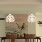 U - do 2pcs lustre en fer cristal blanc e27 26cm suspension luminaire ajustable design vintage lampe ...