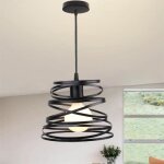 U - do lustre suspension illuminé design vintage lampe cage en fer noir e27 ajustable lustre décoration ... U - do lustre suspension illuminé design vintage lampe cage en fer noir e27 ajustable lustre décoration ...
