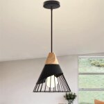 U - do lustre suspension industriel en bois métal noir lampe éclairage vintage luminaire lustre ajustable ... U - do lustre suspension industriel en bois métal noir lampe éclairage vintage luminaire lustre ajustable ...