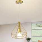 U - do lustre suspension luminaire vintage 25cm lampe cage forme diamant en métal doré pour salon couloir ... U - do lustre suspension luminaire vintage 25cm lampe cage forme diamant en métal doré pour salon couloir ...