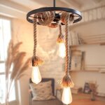 U - do retro suspensions luminaires mtal corde de chanvre antique plafonniers vintage plafonniers 3 ...
