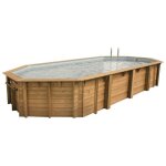 Ubbink piscine bois oca 470x860 h130cm - liner gris - hors sol semi enterre ou enterre - garantie ...