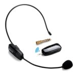 Uhf microphone sans fil haut - parleur 2 - en - 1 pour guide tourisme enseignement conf�rence - noir
