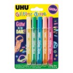Uhu glitter glue glow in the dark 5x10ml