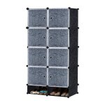 Armoire penderie - uisebrt - portable diy - 8 cubes - noir - résine pp et métal Armoire penderie - uisebrt - portable diy - 8 cubes - noir - résine pp et métal