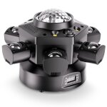Uking 180w lyre led rgbw rotation - jeux de lumiere dj 7 rgbw led + laser gypsophile rouge & vert + 4 ...
