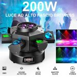 Uking 200w jeux de lumiere 10 rgbw led + laser led gypsophile rouge & vert - dj lyre led rotation lumi�re ...