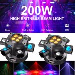 Uking 200w jeux de lumiere 10 rgbw led + laser led gypsophile rouge et vert - dj lyre led rotation lumi�re ...