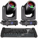 Uking 250w lyre led rgbw 2pcs jeux de lumiere beam wash gobo 18 prisme effet arc - en - ciel bande avec ...