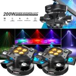 Uking 2pcs jeux de lumiere dj - 200w lyre led rotation lumi�re de sc�ne 10 rgbw led + laser led gypsophile ...