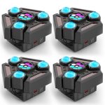 Uking 4pcs 220w jeux de lumiere dj - dj lyre led rgbw rotation - lumi�re laser & stroboscopique - son ...