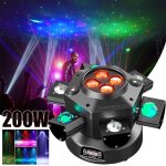 Uking jeux de lumiere dj - 200w lyre led rotation lumi�re de sc�ne 10 rgbw led + laser led gypsophile ...