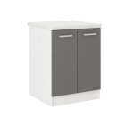 Ultra meuble bas de cuisine l 60 cm avec plan de travail inclus - gris