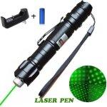 Ultra powernight pointeur laser stroboscope 1mw vert + batterie + chargeur
