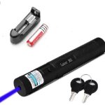 Ultra puissant pointeur laser violet 1mw 532nm + cl� de s�curit� + batterie + chargeur