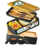 Lunch box - umami - bento - 100% tanche - couvercle en bambou - micro - ondable