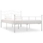 Umf - best� 160x200 cm structure de lit 2 places cadre de lit blanc m�tal (2129)