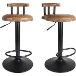 Unho lot de 2 tabouret de bar industriel réglable en hauteur de 60 - 80cm avec dossier siège de bar en ... Unho lot de 2 tabouret de bar industriel réglable en hauteur de 60 - 80cm avec dossier siège de bar en ...