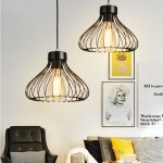 Uni lot de 2 pendentif luminaire lustre suspension r�tro industrielle diamant lampe de fer - noir