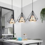 Uni diamant suspension luminaire industrielle 25cm 3 pieces plafonnier luminaire salon cuisine salle ...